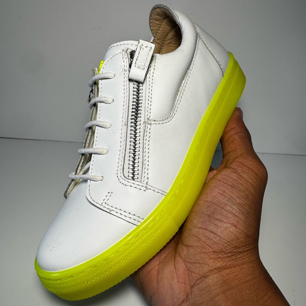 Giuseppe Zanotti Frankie Fluo Jr “White Fluorescent Yellow” Size 32 (EU)